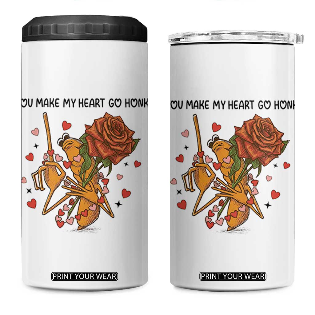 Marcus The Worm Valentine Meme 4 in 1 Can Cooler Tumbler You Make My Heart Go Honk TS14 One Size: 16 oz White Print Your Wear