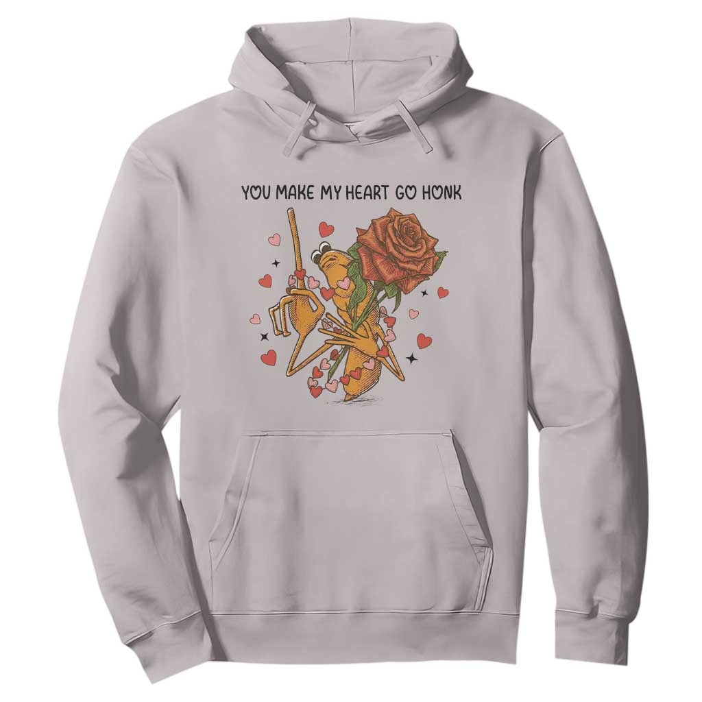 Marcus The Worm Valentine Meme Hoodie You Make My Heart Go Honk TS14 Ice Gray Print Your Wear
