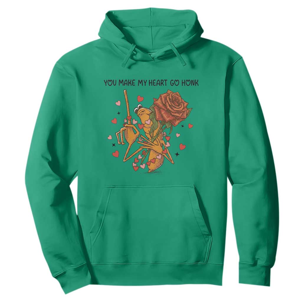 Marcus The Worm Valentine Meme Hoodie You Make My Heart Go Honk TS14 Irish Green Print Your Wear