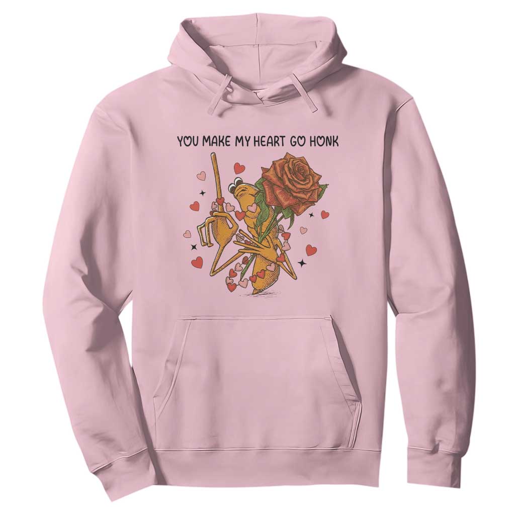 Marcus The Worm Valentine Meme Hoodie You Make My Heart Go Honk TS14 Light Pink Print Your Wear