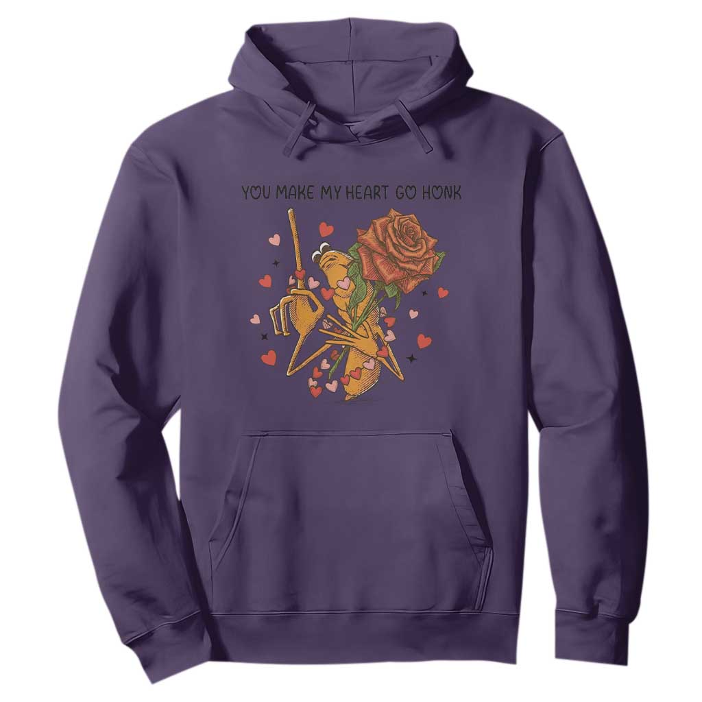 Marcus The Worm Valentine Meme Hoodie You Make My Heart Go Honk TS14 Purple Print Your Wear