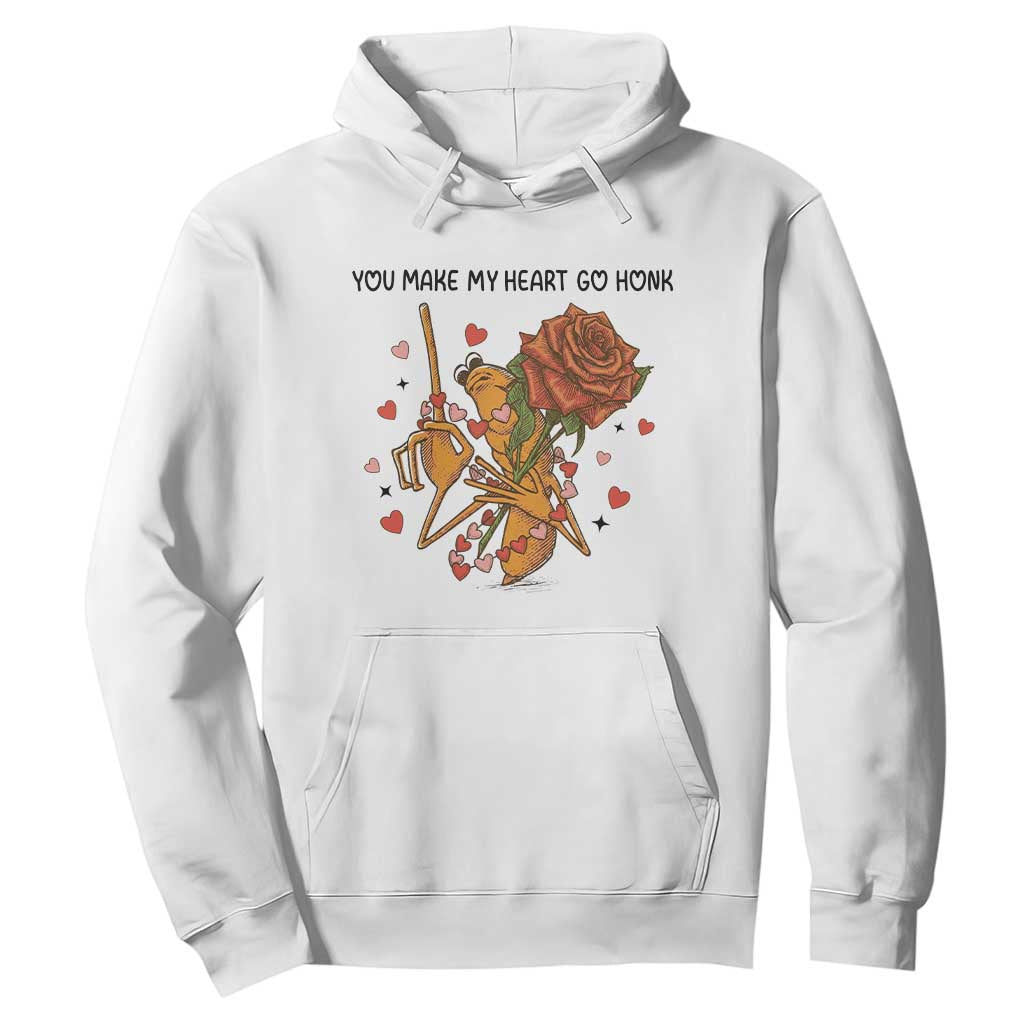 Marcus The Worm Valentine Meme Hoodie You Make My Heart Go Honk TS14 White Print Your Wear