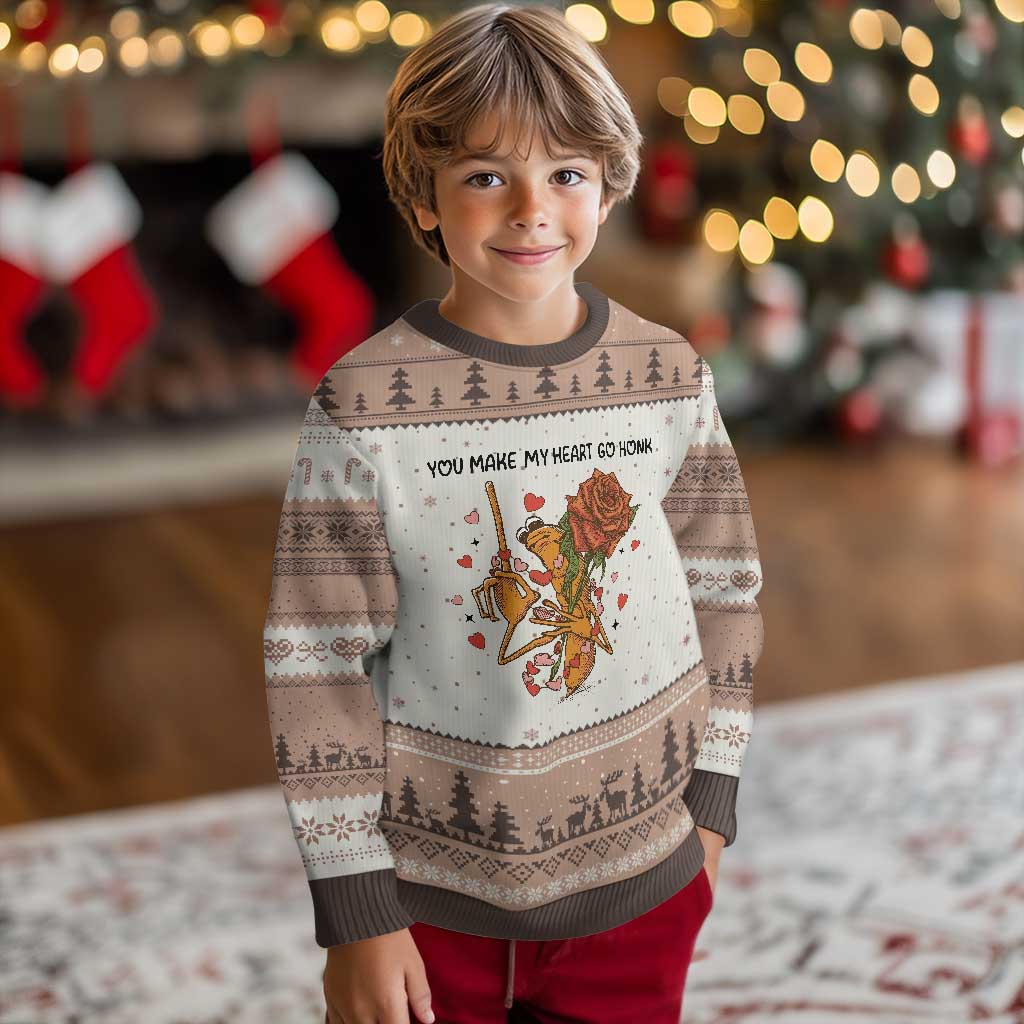 Marcus The Worm Valentine Meme Ugly Christmas Sweater You Make My Heart Go Honk TS14 Mocha Mousse Print Your Wear