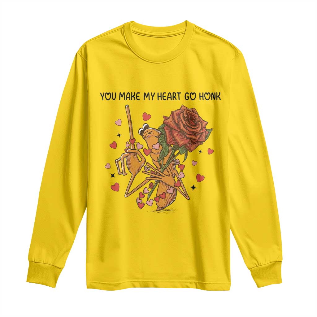 Marcus The Worm Valentine Meme Long Sleeve Shirt You Make My Heart Go Honk TS14 Daisy Print Your Wear