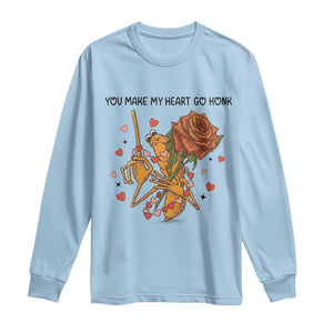 Marcus The Worm Valentine Meme Long Sleeve Shirt You Make My Heart Go Honk TS14 Light Blue Print Your Wear