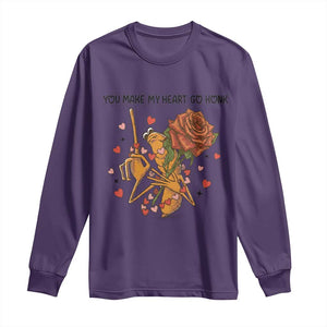 Marcus The Worm Valentine Meme Long Sleeve Shirt You Make My Heart Go Honk TS14 Purple Print Your Wear