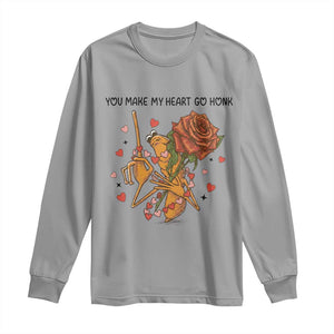 Marcus The Worm Valentine Meme Long Sleeve Shirt You Make My Heart Go Honk TS14 Sport Gray Print Your Wear