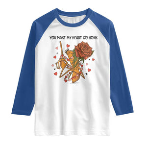 Marcus The Worm Valentine Meme Raglan Shirt You Make My Heart Go Honk TS14 White Royal Print Your Wear