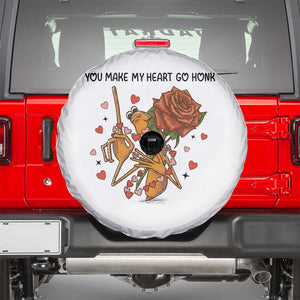 Marcus The Worm Valentine Meme Spare Tire Cover You Make My Heart Go Honk TS14 White Print Your Wear