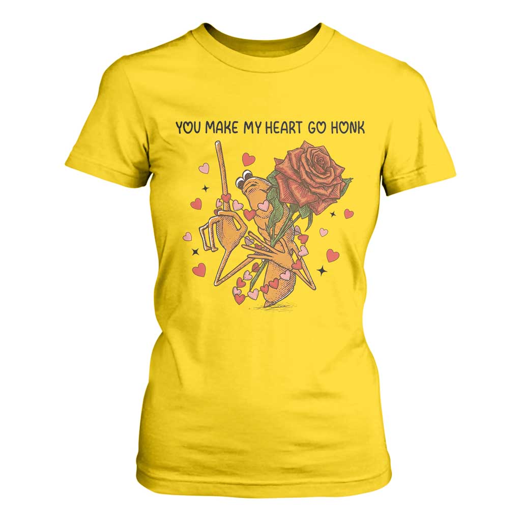 Marcus The Worm Valentine Meme T Shirt For Women You Make My Heart Go Honk TS14 Daisy Print Your Wear