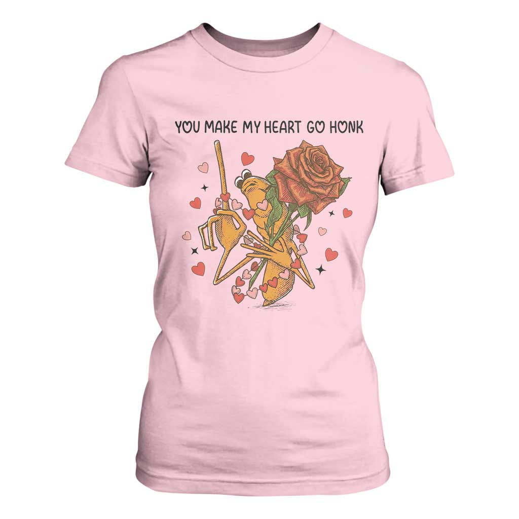 Marcus The Worm Valentine Meme T Shirt For Women You Make My Heart Go Honk TS14 Light Pink Print Your Wear