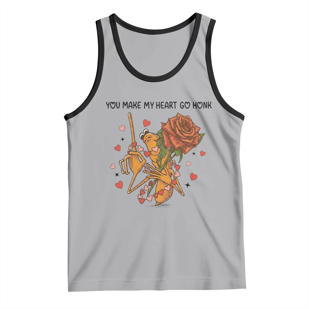 Marcus The Worm Valentine Meme Tank Top You Make My Heart Go Honk TS14 Athletic Heather Black Print Your Wear