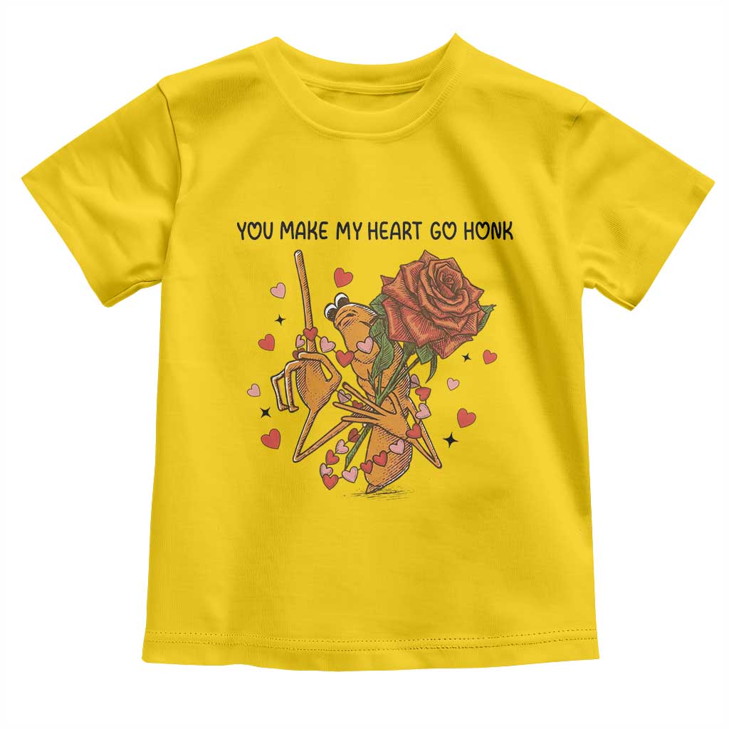 Marcus The Worm Valentine Meme Toddler T Shirt You Make My Heart Go Honk TS14 Daisy Print Your Wear