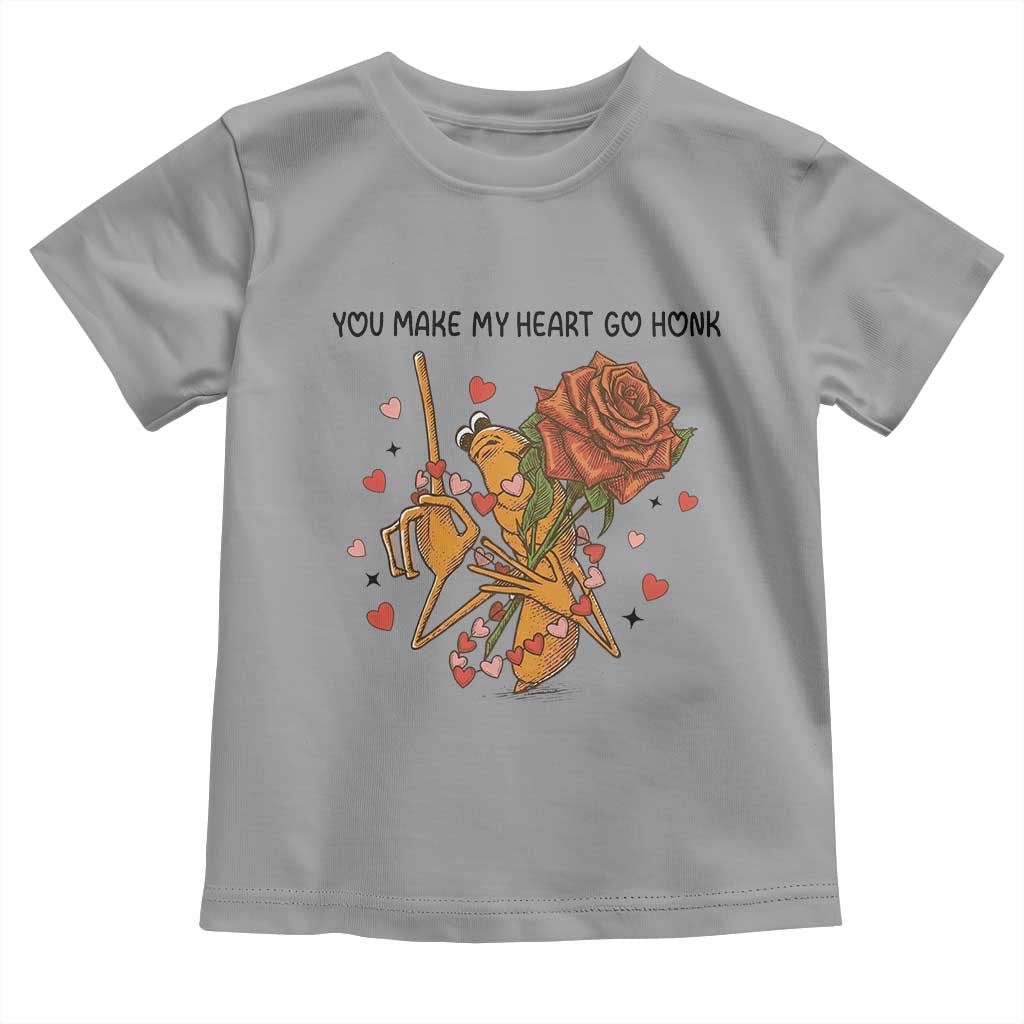 Marcus The Worm Valentine Meme Toddler T Shirt You Make My Heart Go Honk TS14 Sport Gray Print Your Wear