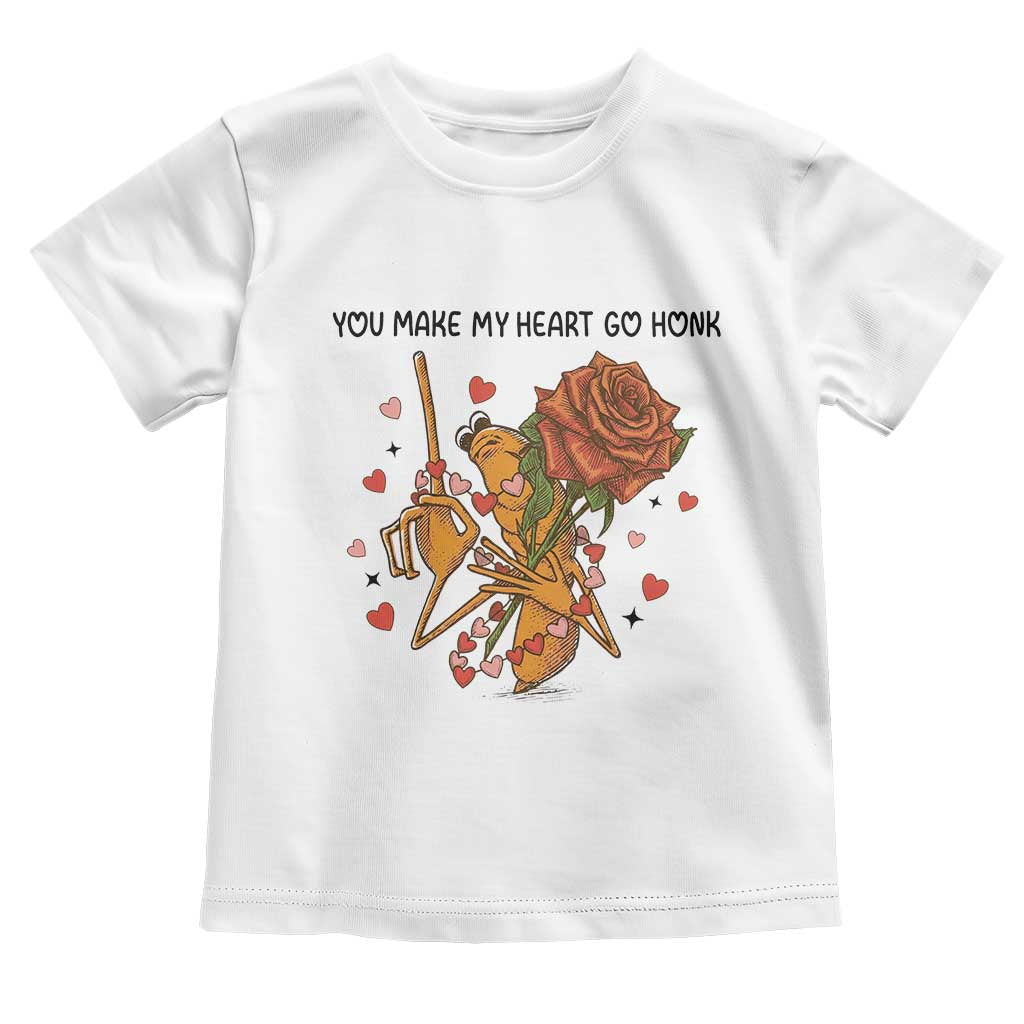 Marcus The Worm Valentine Meme Toddler T Shirt You Make My Heart Go Honk TS14 White Print Your Wear