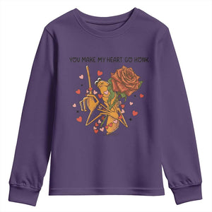 Marcus The Worm Valentine Meme Youth Sweatshirt You Make My Heart Go Honk TS14 Purple Print Your Wear