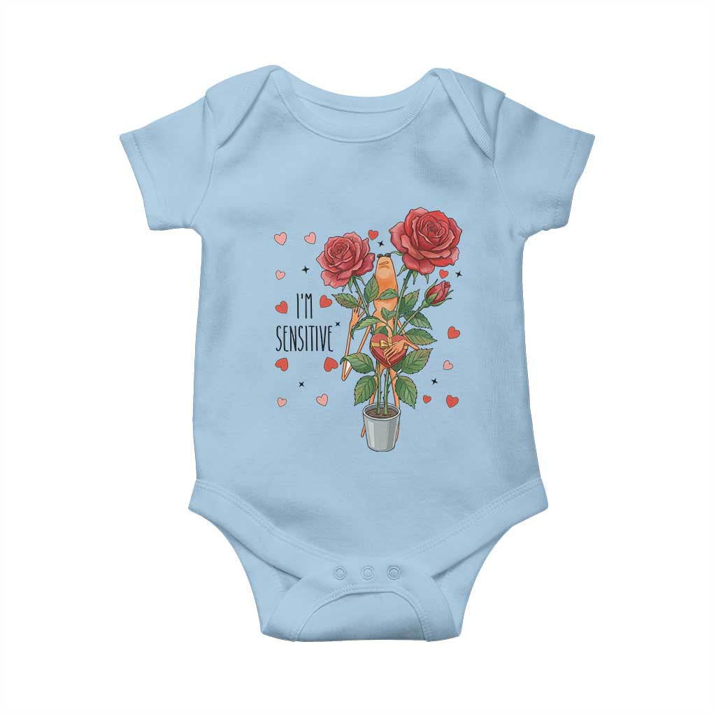 Marcus The Worm Valentine Meme Baby Onesie I Am Senstive TS14 Light Blue Print Your Wear