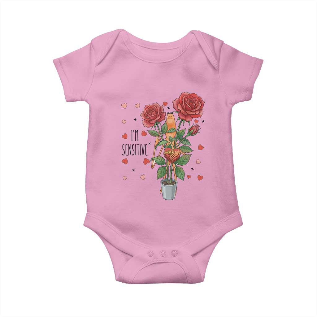 Marcus The Worm Valentine Meme Baby Onesie I Am Senstive TS14 Light Pink Print Your Wear