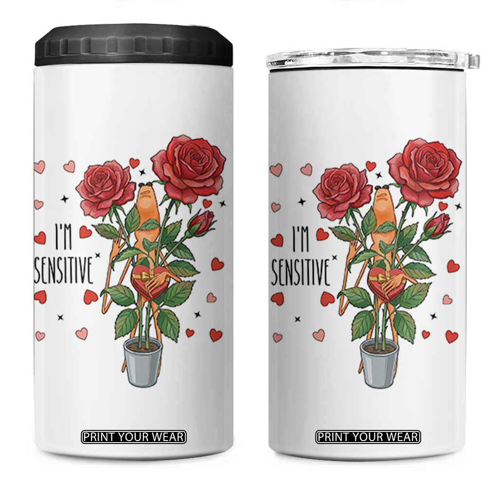 Marcus The Worm Valentine Meme 4 in 1 Can Cooler Tumbler I Am Senstive TS14 One Size: 16 oz White Print Your Wear