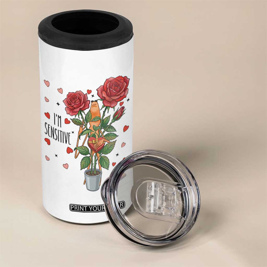 Marcus The Worm Valentine Meme 4 in 1 Can Cooler Tumbler I Am Senstive TS14 Print Your Wear