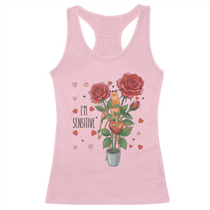 Marcus The Worm Valentine Meme Racerback Tank Top I Am Senstive TS14 Light Pink Print Your Wear