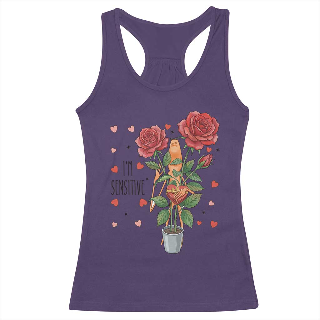 Marcus The Worm Valentine Meme Racerback Tank Top I Am Senstive TS14 Purple Print Your Wear