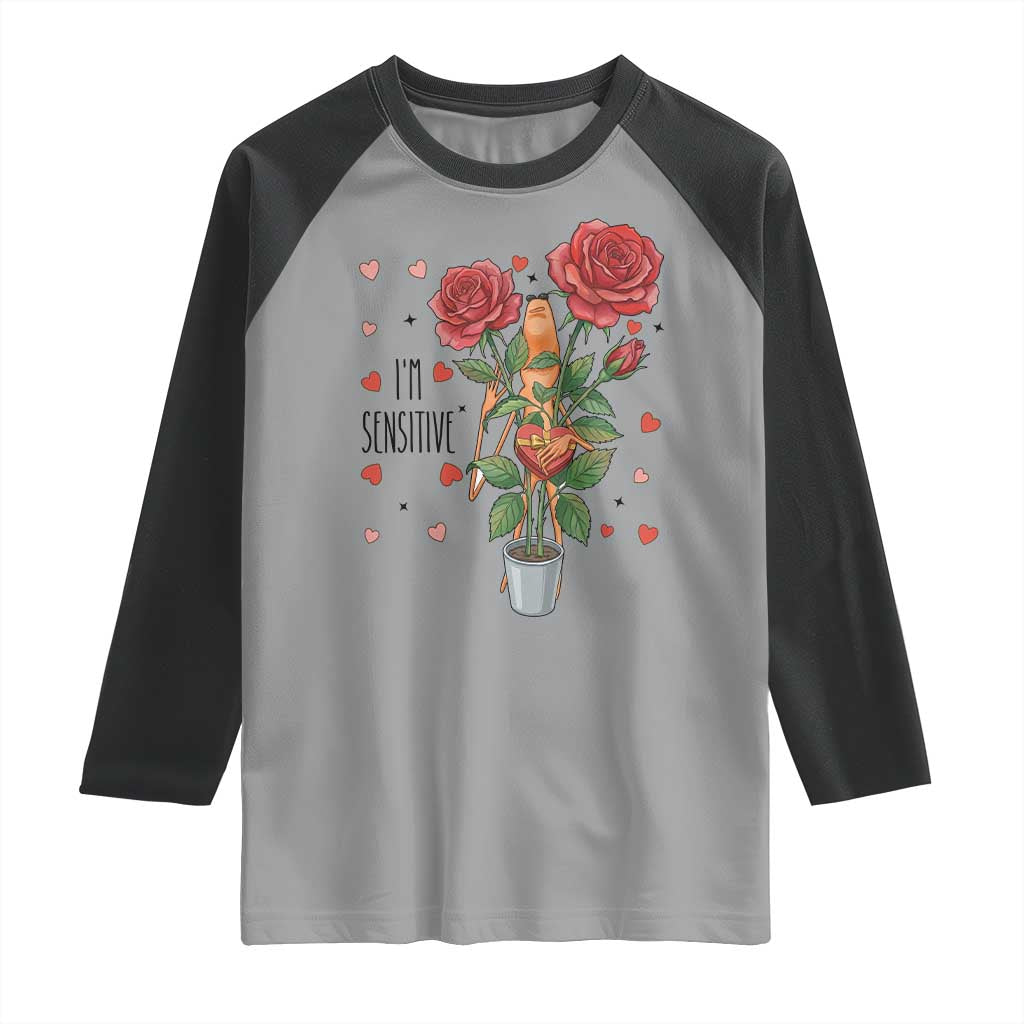 Marcus The Worm Valentine Meme Raglan Shirt I Am Senstive TS14 Sport Gray Black Print Your Wear