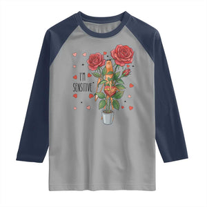 Marcus The Worm Valentine Meme Raglan Shirt I Am Senstive TS14 Sport Gray Navy Print Your Wear