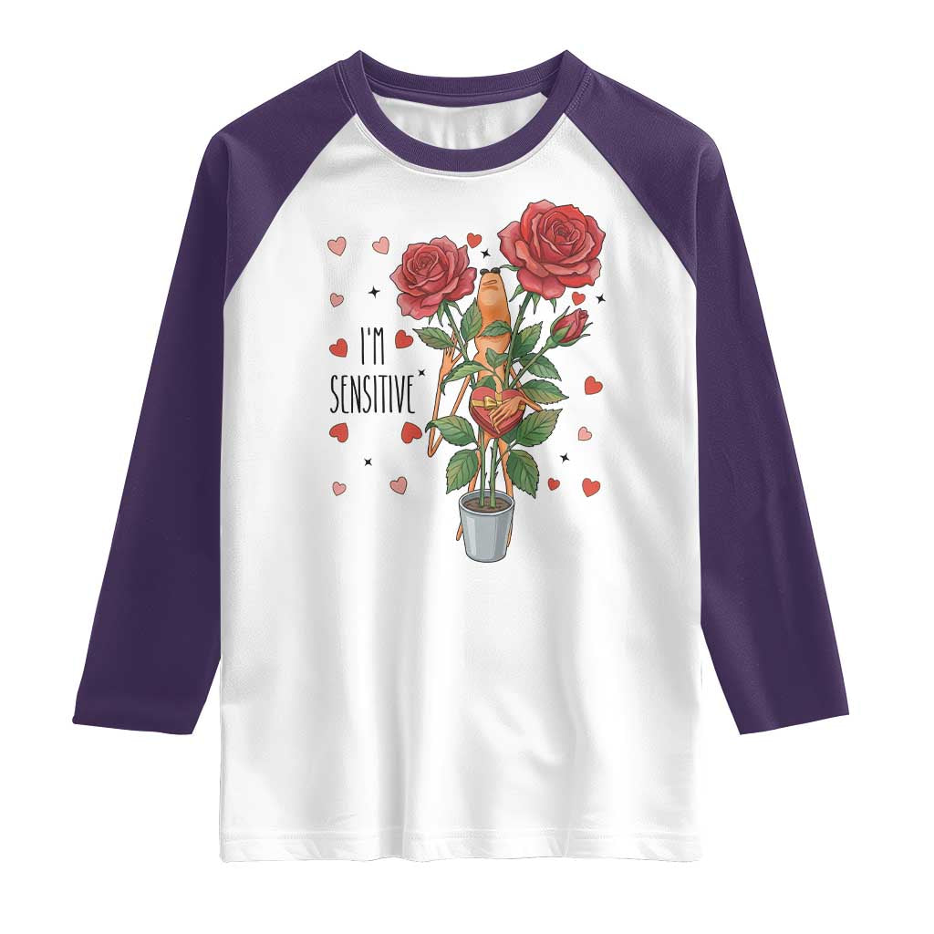 Marcus The Worm Valentine Meme Raglan Shirt I Am Senstive TS14 White Purple Print Your Wear