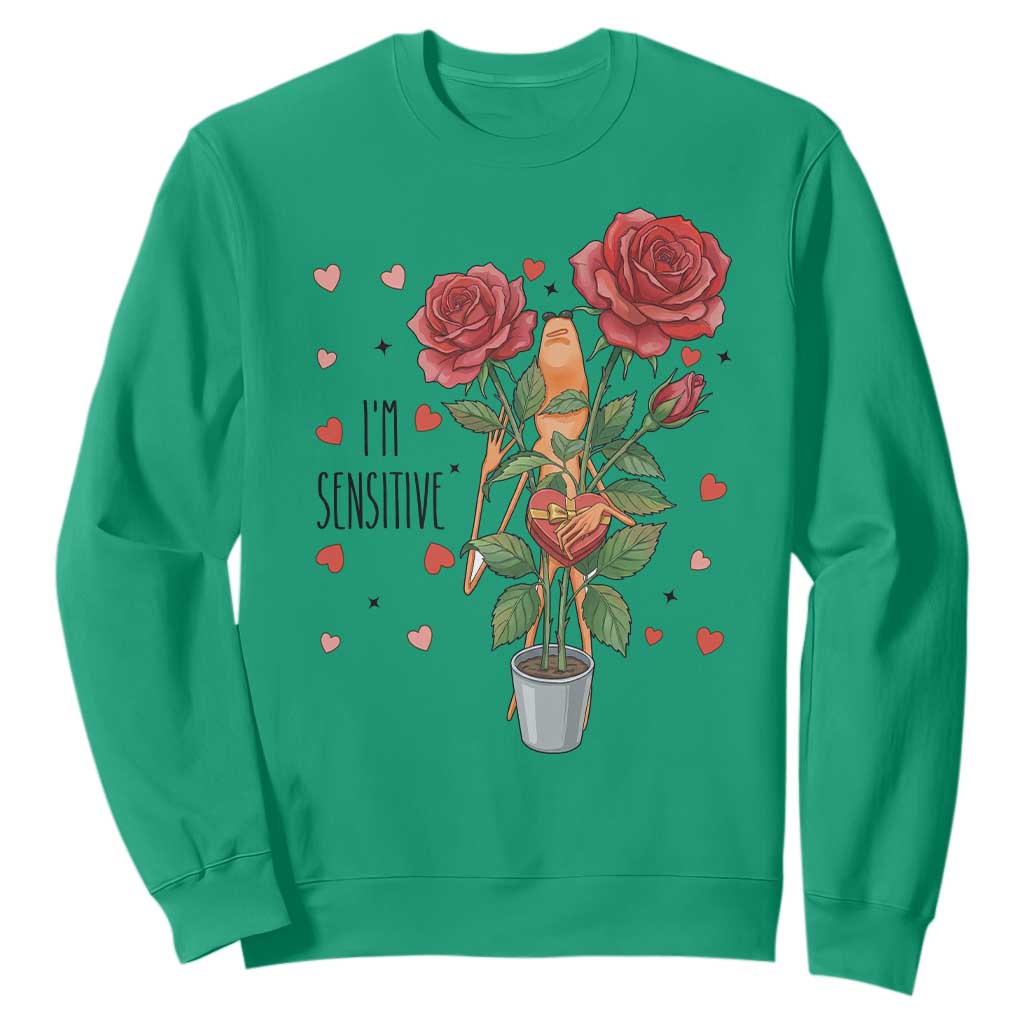 Marcus The Worm Valentine Meme Sweatshirt I Am Senstive TS14 Irish Green Print Your Wear