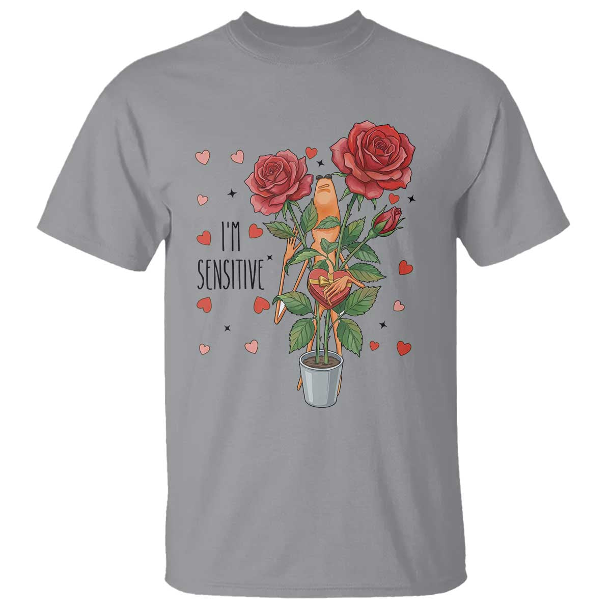 Marcus The Worm Valentine Meme T Shirt I Am Senstive TS14 Sport Gray Print Your Wear