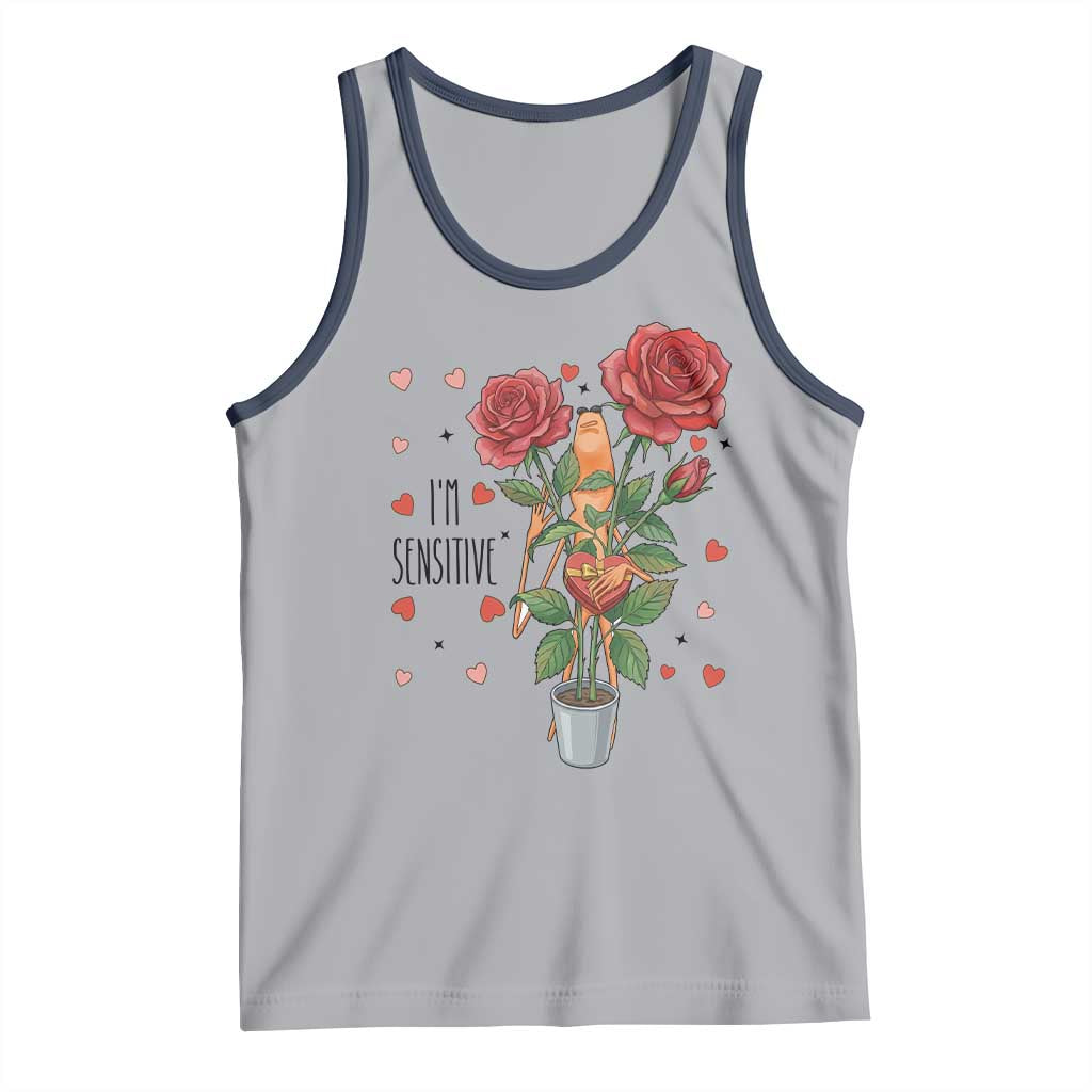 Marcus The Worm Valentine Meme Tank Top I Am Senstive TS14 Athletic Heather Navy Print Your Wear