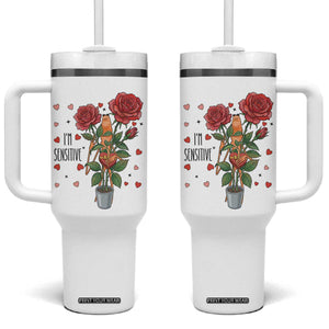 Marcus The Worm Valentine Meme Tumbler With Handle I Am Senstive TS14 One Size: 40 oz White Print Your Wear