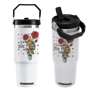 Marcus The Worm Valentine Meme Flip Straw Tumbler I Am Senstive TS14 One Size: 30 oz White Print Your Wear