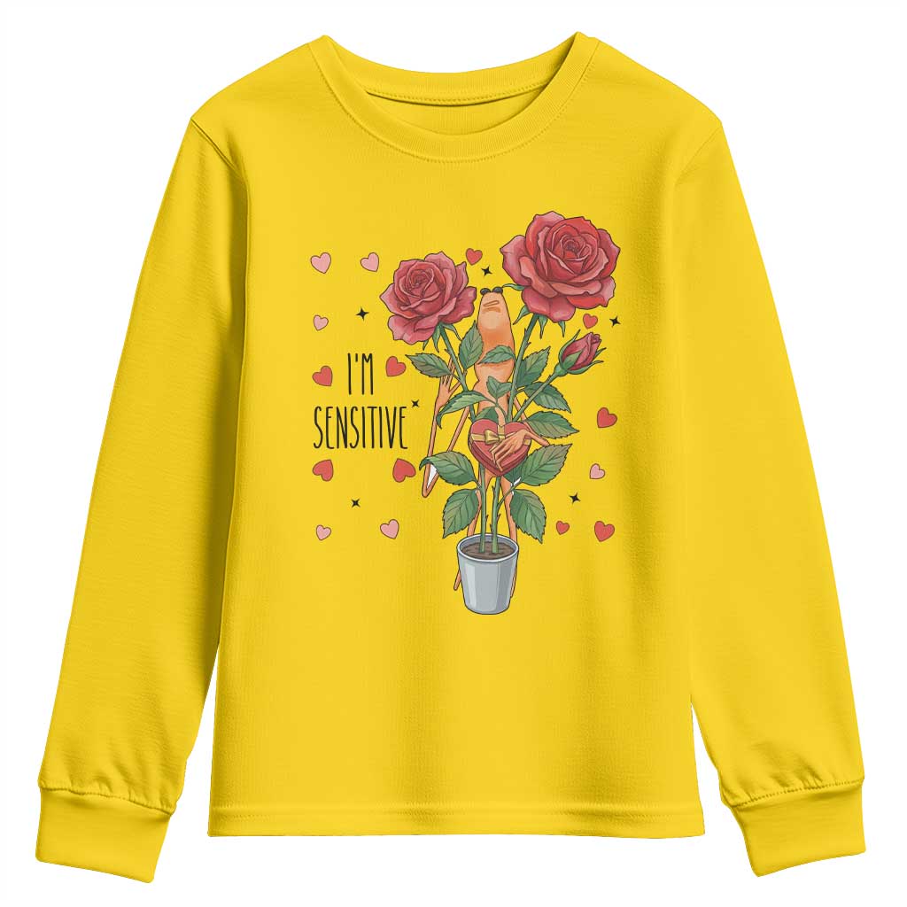 Marcus The Worm Valentine Meme Youth Sweatshirt I Am Senstive TS14 Daisy Print Your Wear