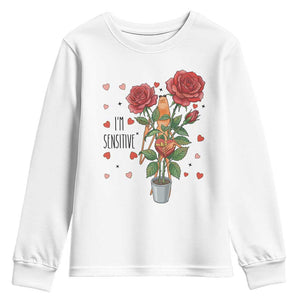 Marcus The Worm Valentine Meme Youth Sweatshirt I Am Senstive TS14 White Print Your Wear
