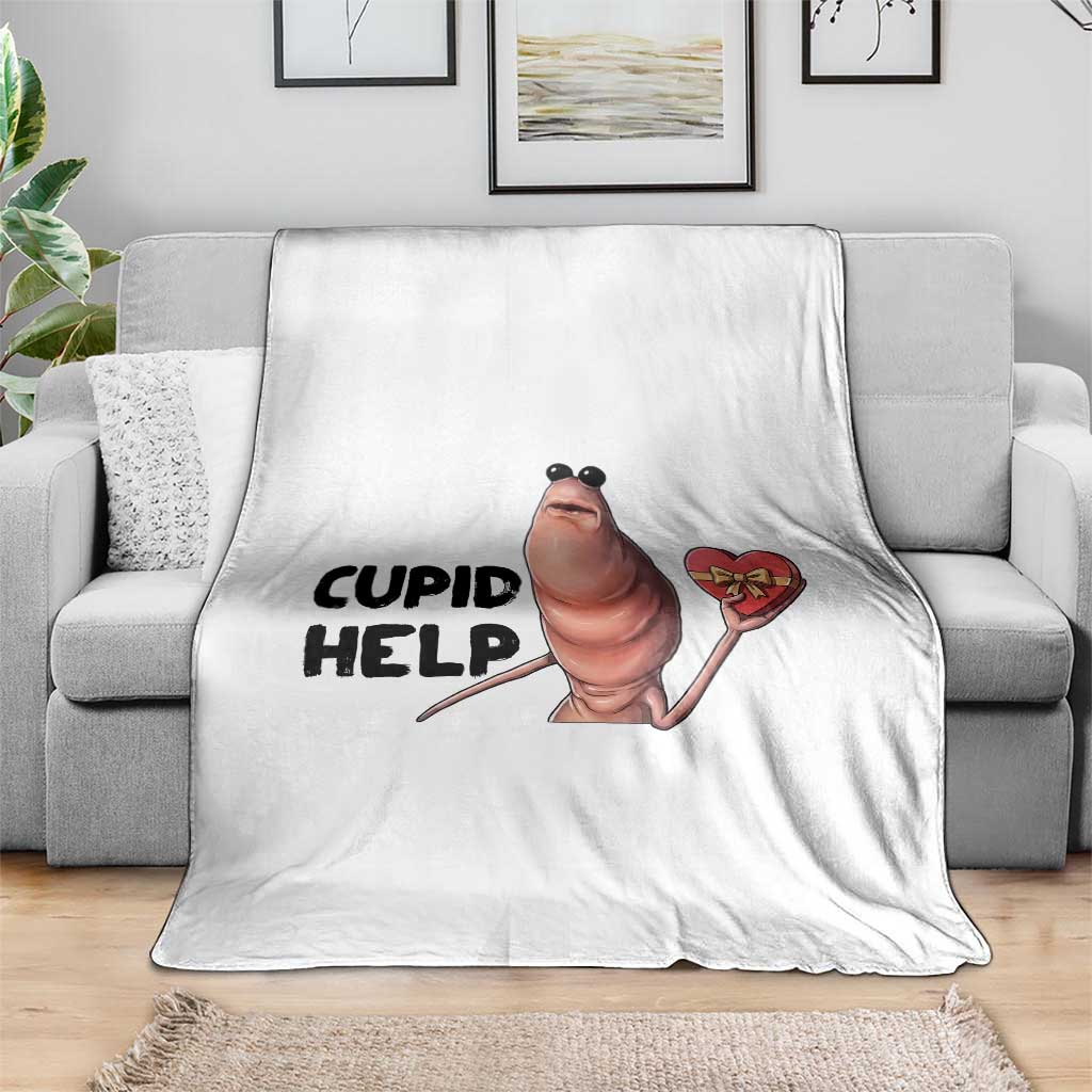 Marcus The Worm Valentine Meme Throw Blanket Cupid Help TS14 Print Your Wear