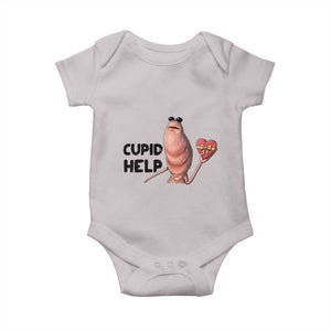 Marcus The Worm Valentine Meme Baby Onesie Cupid Help TS14 Ice Gray Print Your Wear