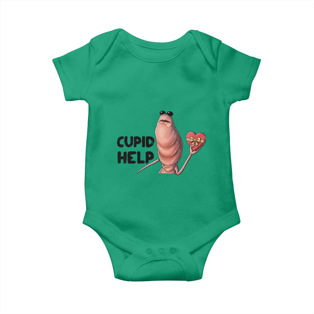 Marcus The Worm Valentine Meme Baby Onesie Cupid Help TS14 Irish Green Print Your Wear