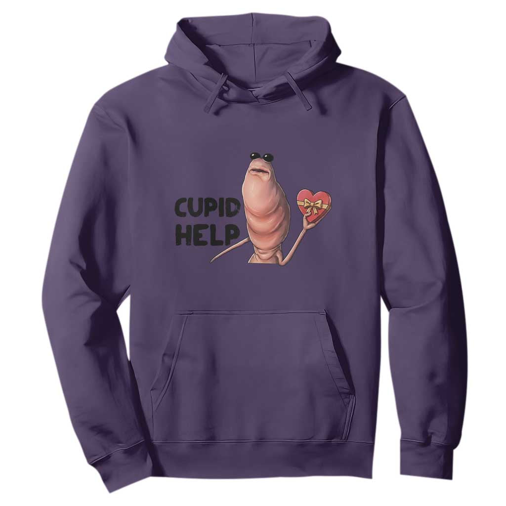 Marcus The Worm Valentine Meme Hoodie Cupid Help TS14 Purple Print Your Wear