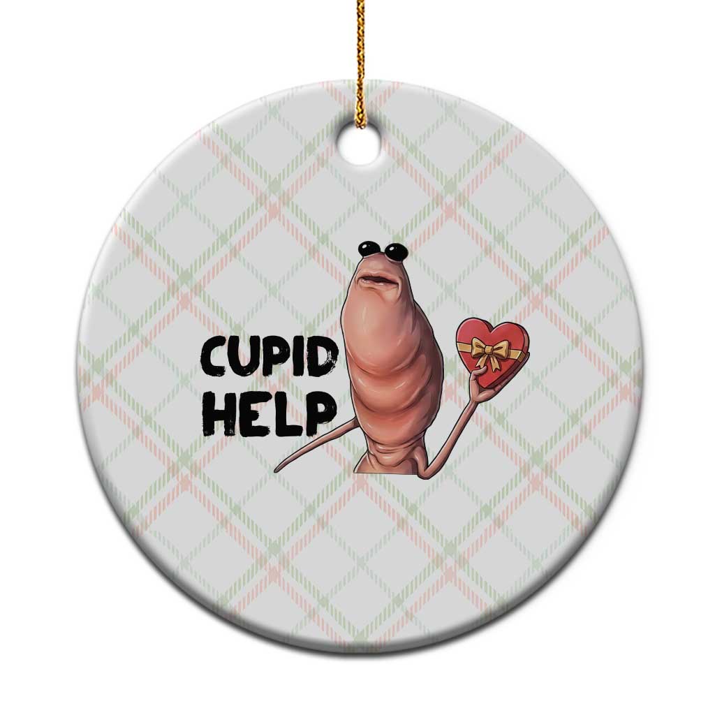Marcus The Worm Valentine Meme Ceramic Ornament Cupid Help TS14 1pc Christmas Plaid Print Your Wear