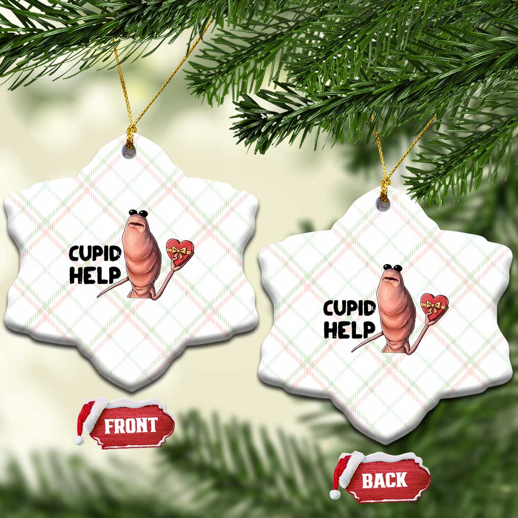Marcus The Worm Valentine Meme Ceramic Ornament Cupid Help TS14 Print Your Wear