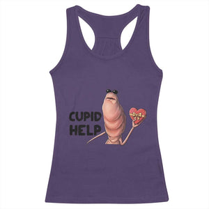 Marcus The Worm Valentine Meme Racerback Tank Top Cupid Help TS14 Purple Print Your Wear