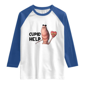 Marcus The Worm Valentine Meme Raglan Shirt Cupid Help TS14 White Royal Print Your Wear