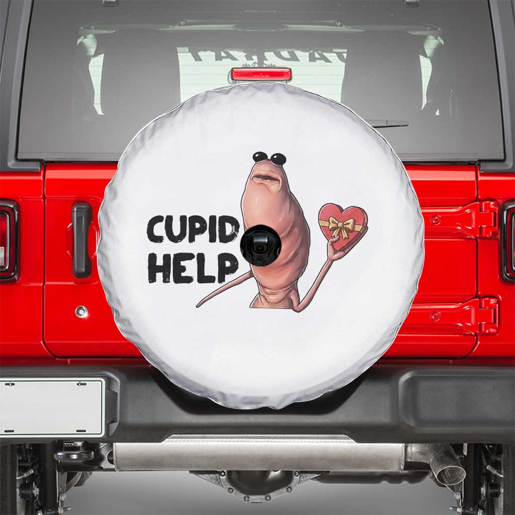 Marcus The Worm Valentine Meme Spare Tire Cover Cupid Help TS14 White Print Your Wear