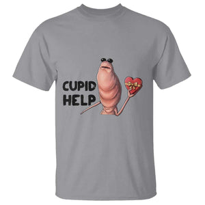 Marcus The Worm Valentine Meme T Shirt Cupid Help TS14 Sport Gray Print Your Wear
