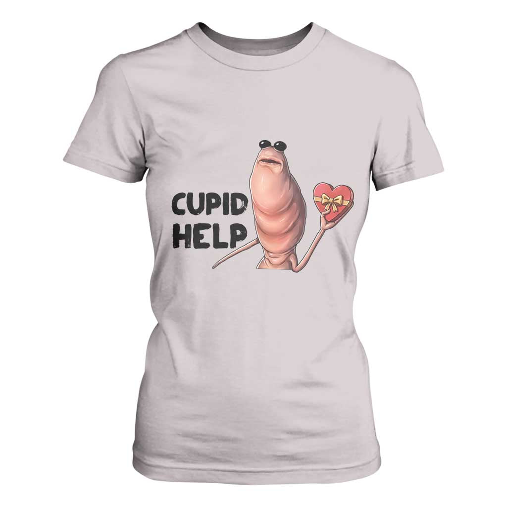 Marcus The Worm Valentine Meme T Shirt For Women Cupid Help TS14 Ice Gray Print Your Wear