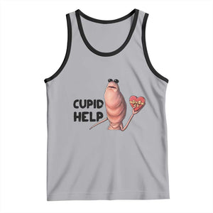 Marcus The Worm Valentine Meme Tank Top Cupid Help TS14 Athletic Heather Black Print Your Wear
