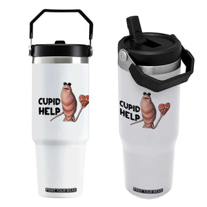 Marcus The Worm Valentine Meme Flip Straw Tumbler Cupid Help TS14 One Size: 30 oz White Print Your Wear