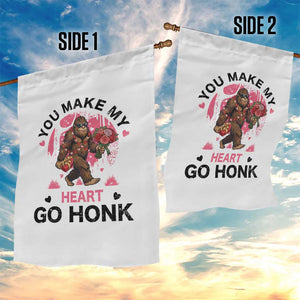 You Make My Heart Go Honk Garden Flag Funny Bigfoot Valentine Meme TS14 Print Your Wear